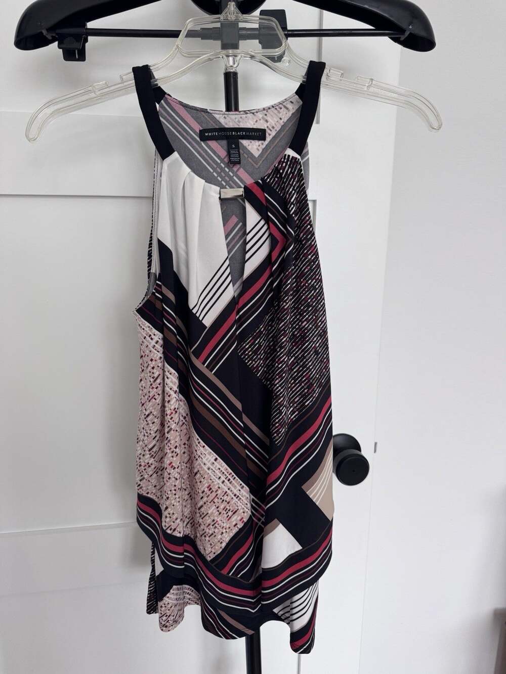 White House Black Market sz S colorful 2 layer open shoulders tank top